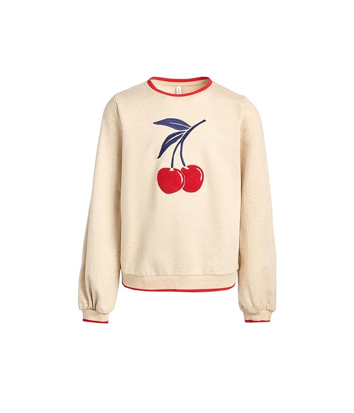 Girl's Janie and Jack Cherry Applique Sweatshirt (Toddler/Little Girl's Janie and Jack Cherry Applique Sweatshirt (Toddler/Little